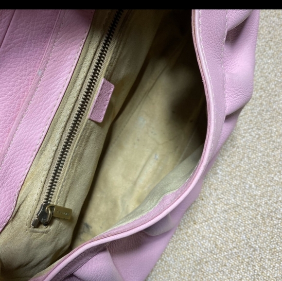 🥳HP🥳Celine Authentic Vintage Satchel Gold Hard Ware Tote Bag Blush Pink - Picture 2 of 13